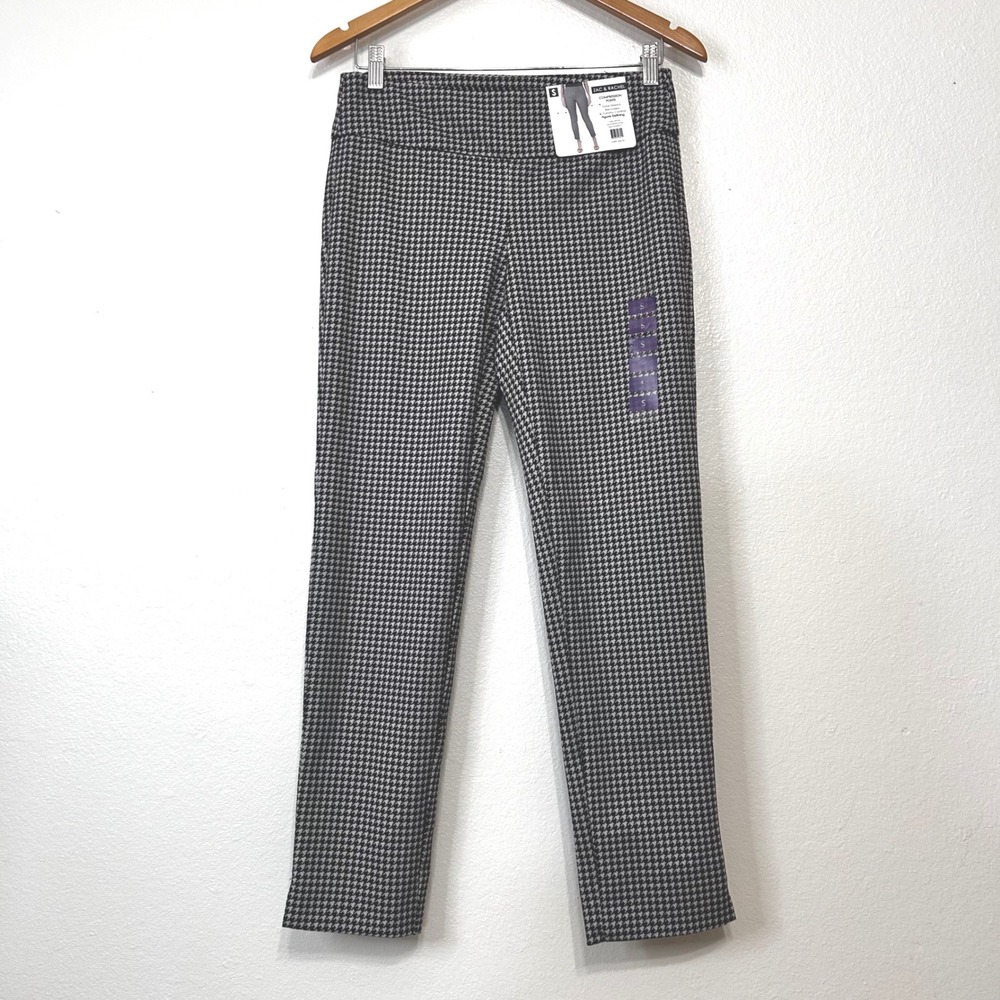 NWT Zac & Rachel Women's S Compression Houndstooth Ankle Pants Tummy Control
